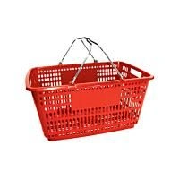 Корзина покупательская, 30л. С двумя металлическими ручками. Цвет: Красный