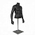Торс женский, с подставкой. Цвет: Чёрный матовый